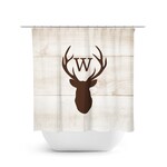 Custom Monogram Shower Curtain Hunting Lodge Decor Deer Head Etsy