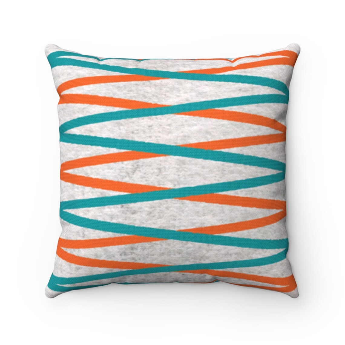 Teal and Orange Pillow Minimalist Decor Modern Throw Pillow Etsy