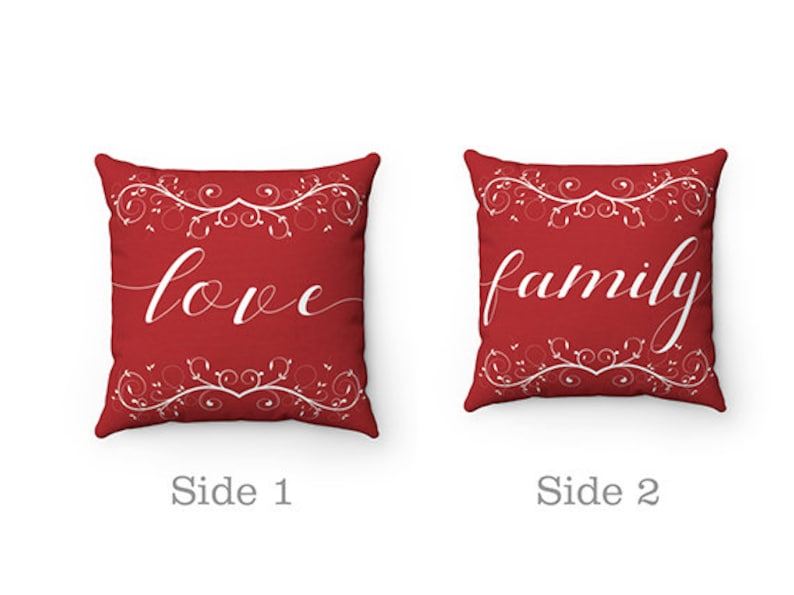 Housewarming Gift PIL25 Throw Pillow Covers Made in USA Love Pillow Red Pillows Covers 20x20 Decorative Accent Pillows Family Pillow