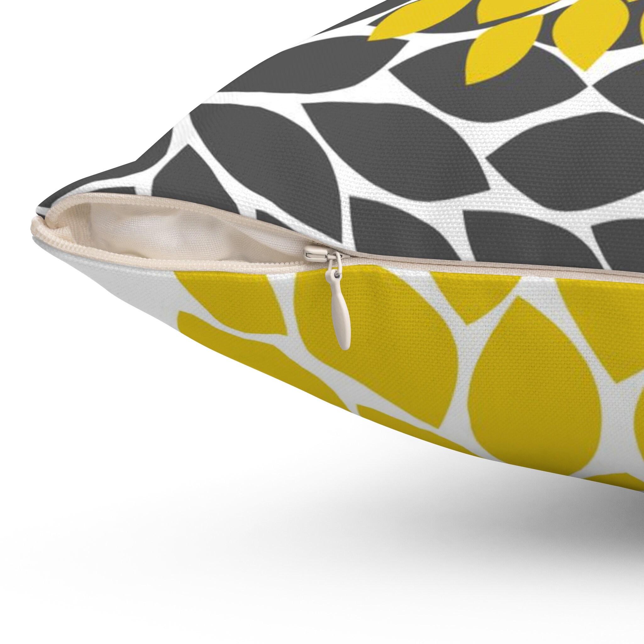 Yellow Gray Flower Pillow Cover Throw Pillow Modern Home Etsy