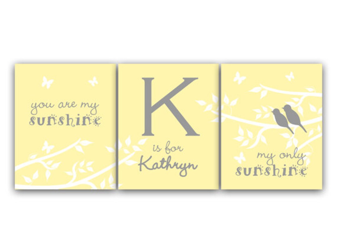 Nursery Wall Art You Are My Sunshine Wall Art Bird Nursery Etsy