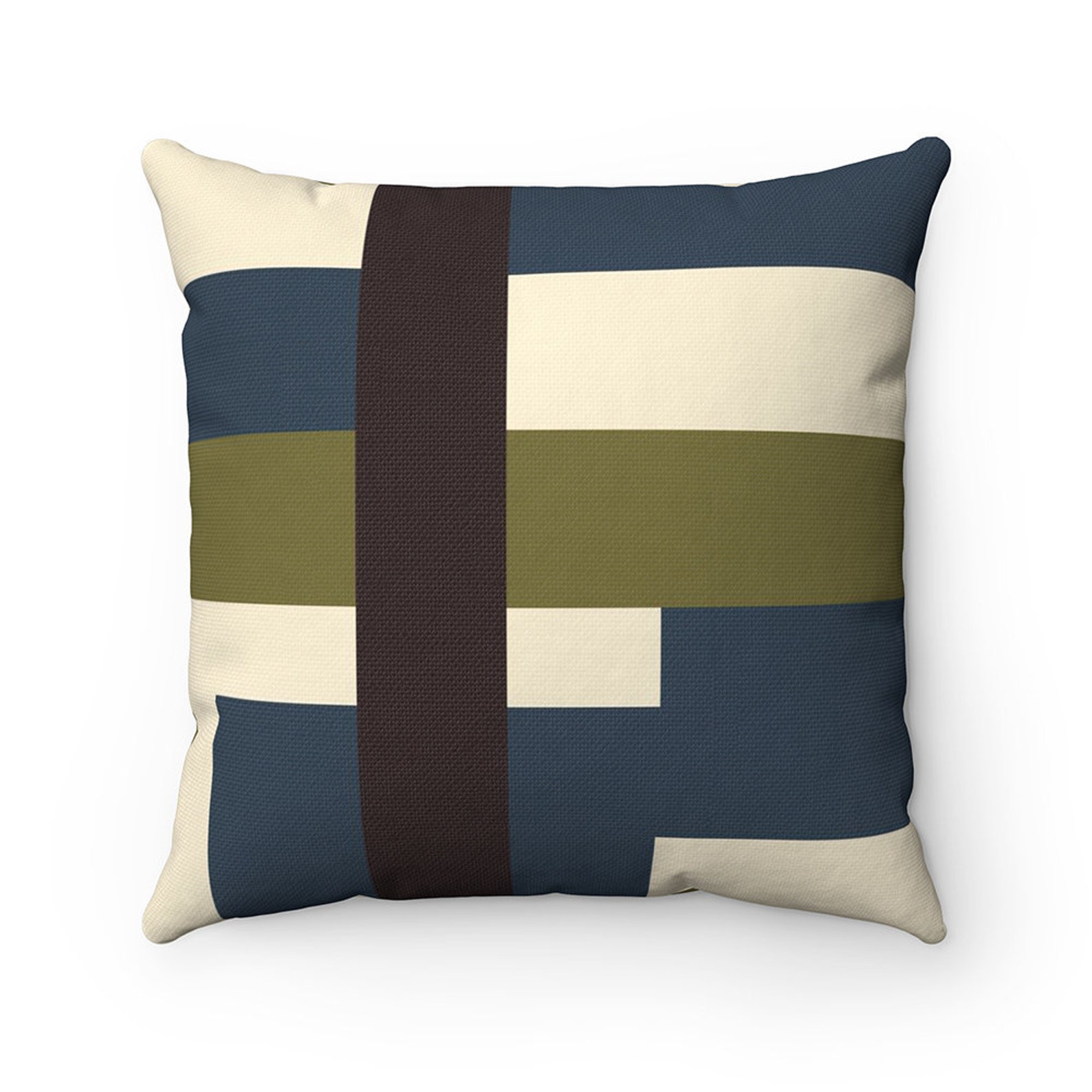 Green Tan and Brown Pillow Covers Geometric Pillow Cover Etsy