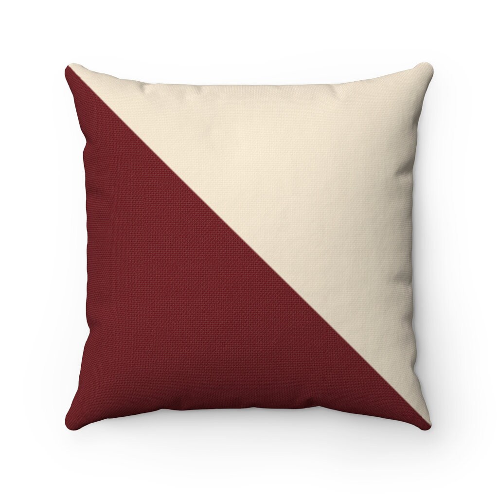 Burgundy Beige Pillow Combo 3pc Set for Couch Bed Sofa Matching