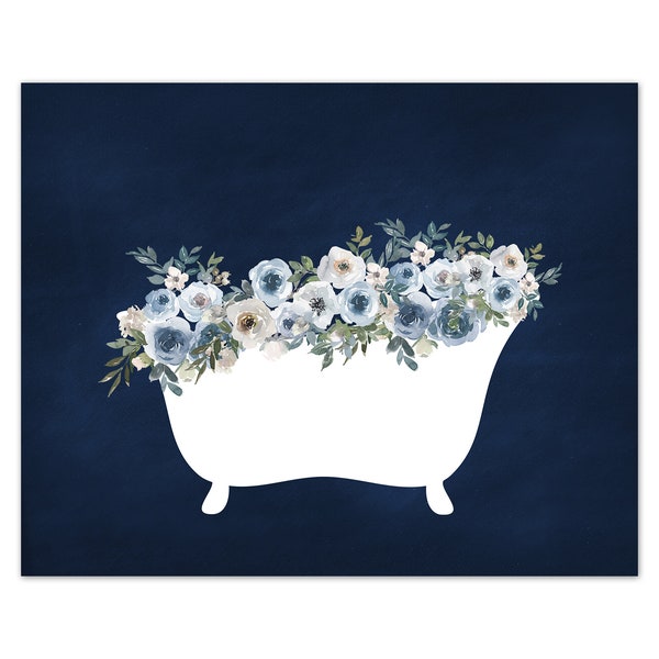 Navy Bathroom Prints - Etsy