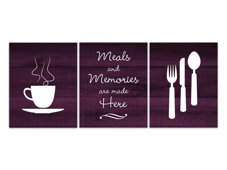 Plum Home Decor Purple Dining Room Wall Art Prints Meals and Etsy