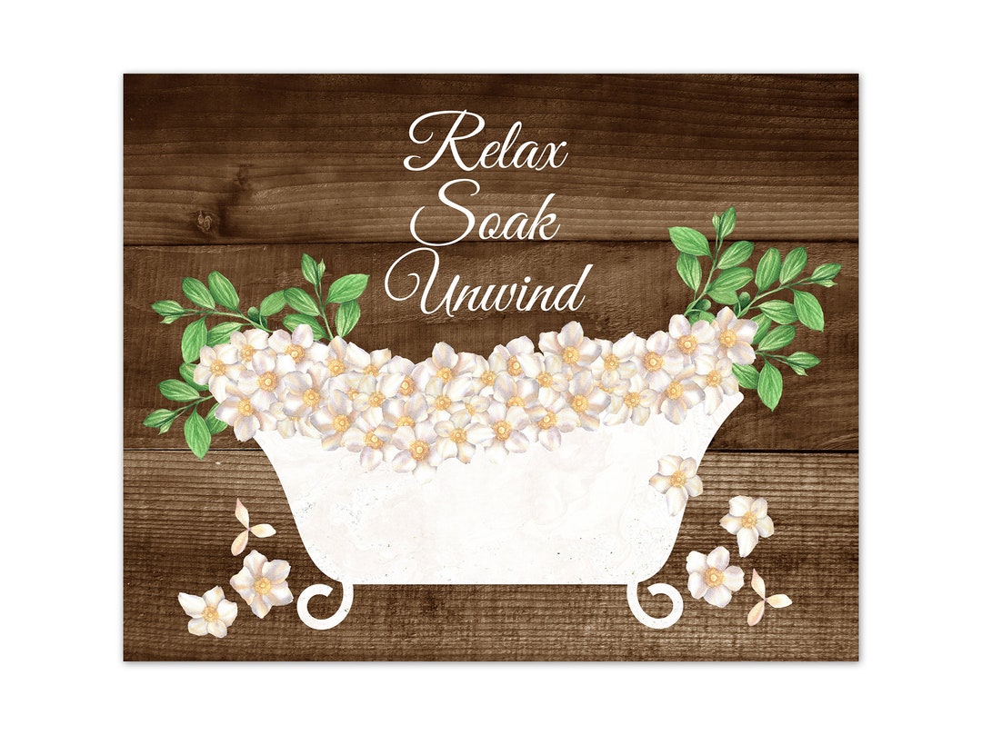Farmhouse Bathroom Wall Art, Brown Bathroom Decor, Marble Bathtub Art