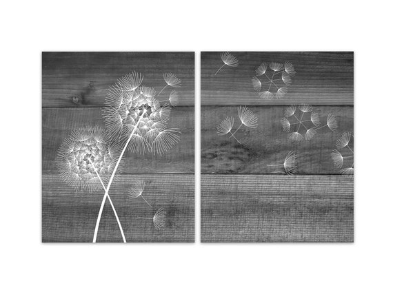 Belle Dandelion Toile Décorative 80x60cm - Pissenlit, Impression Encres Pigmentées, Cadre Pin 18mm, Made In Germany