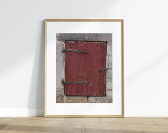 Rustic Red Door Photography Print, Farmhouse Wall Art - LIFE28