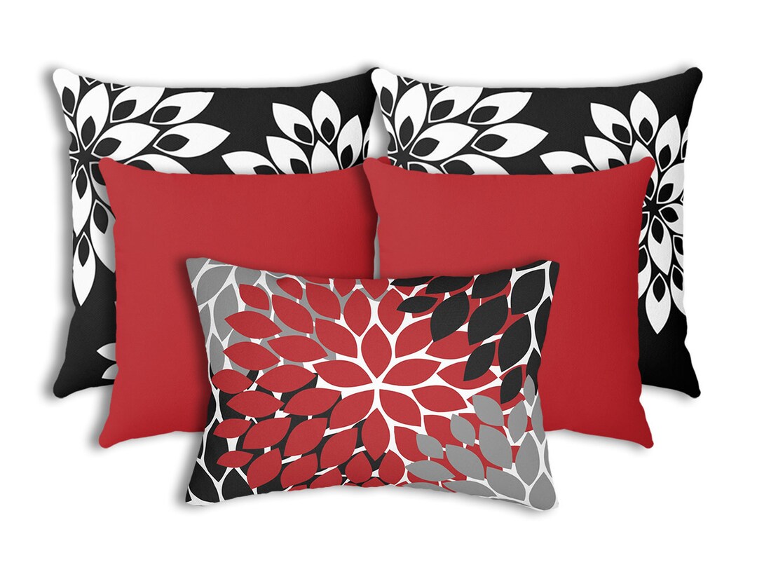 Red And Black Throw Pillows