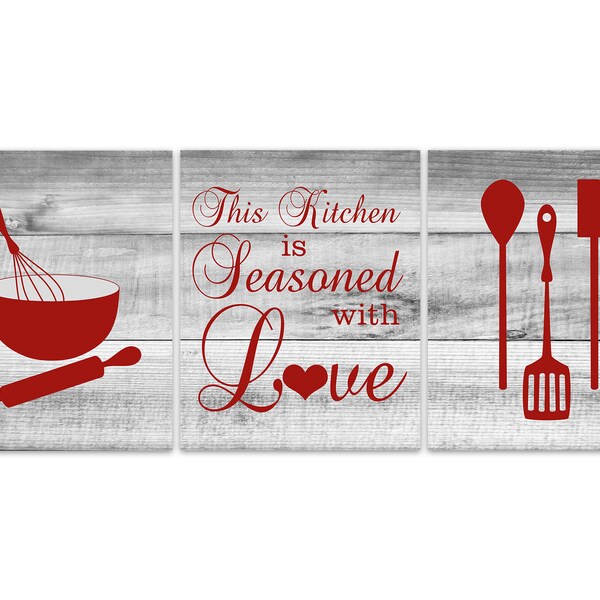 Red Kitchen Decor - Etsy