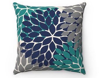 Emvency Throw Pillow Cover Teal White Turquoise Blue Gray Dahlia Mod Baby Decorative Pillow Case Home Decor Set of 2 Square 18 x 18 Inch Pillowcase Emvency Throw Pillow Cover Teal White Turquoise Blue Gray Dahlia Mod Baby Decorative Pillow Case Home Decor Set of 2 Square 18 x 18 Inch Pillowcase