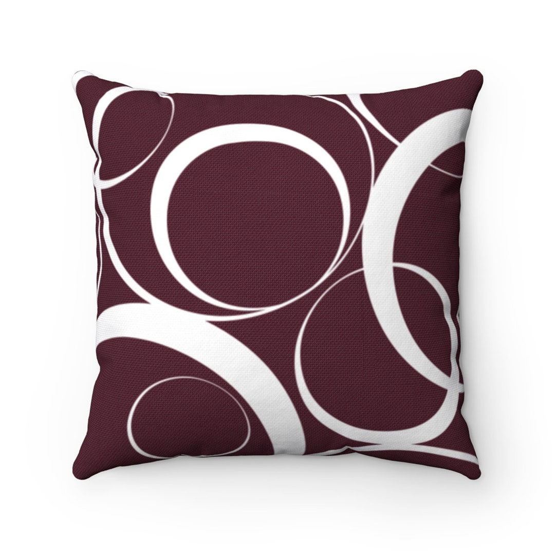 Burgundy Throw Pillow Cover Geometric Pillow Burgundy Home Etsy