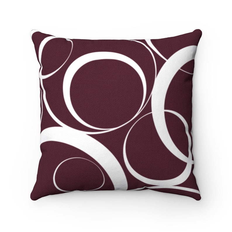 Burgundy Throw Pillow Cover Geometric Pillow Burgundy Home Etsy