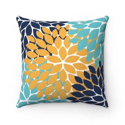 orange navy throw pillows