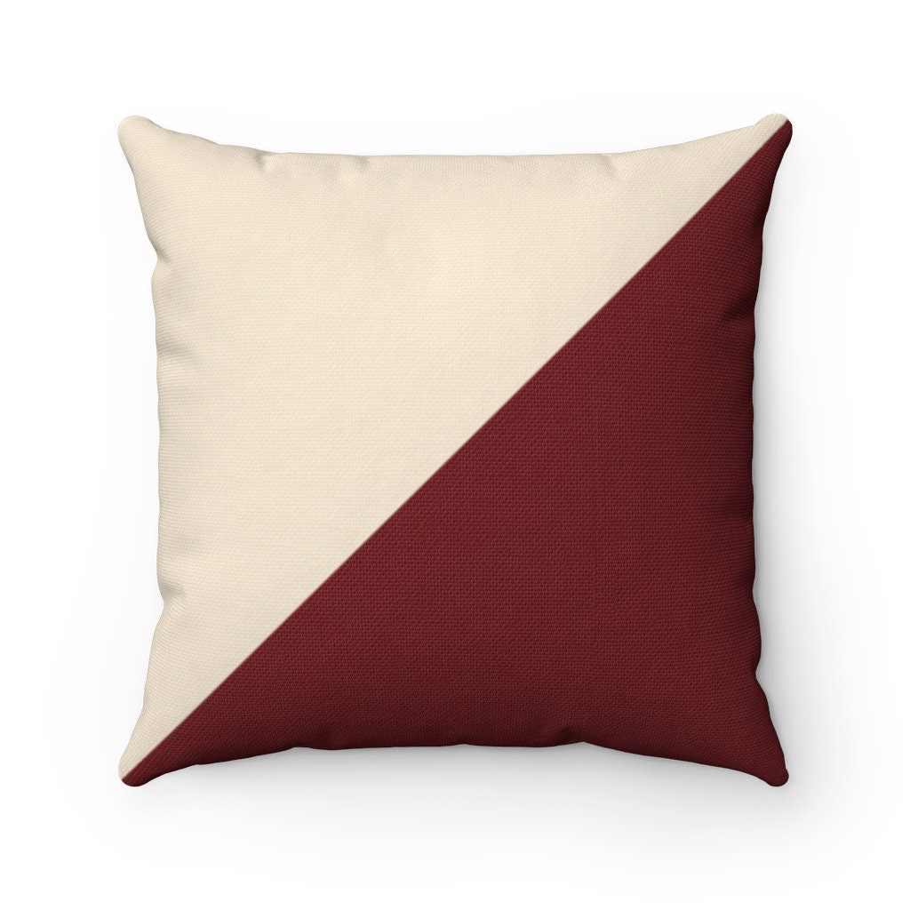 Maroon and beige throw pillows deals
