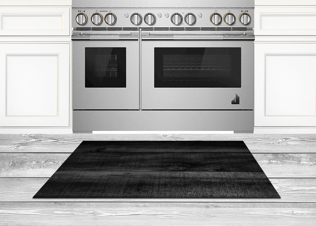 Black Area Rug, Black Kitchen Floor Mat, Living Room Rug, Farmhouse ...