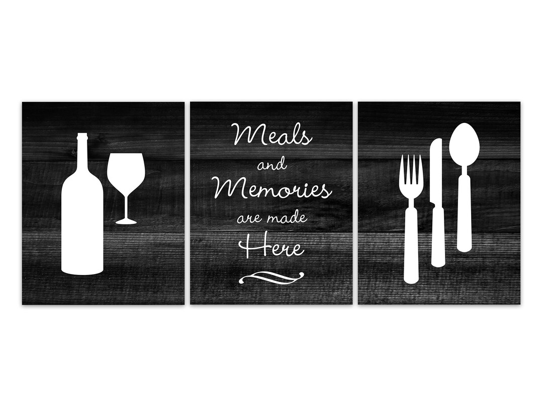 Meals and Memories Are Made Here Kitchen Art, Rustic Kitchen CANVAS or