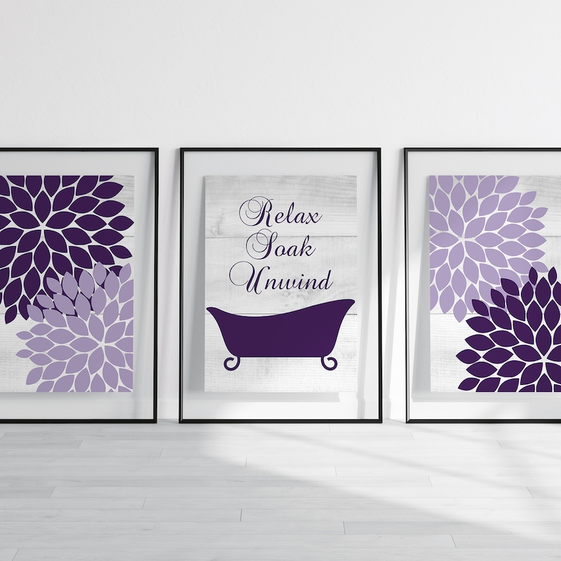 Purple Bathroom - Etsy