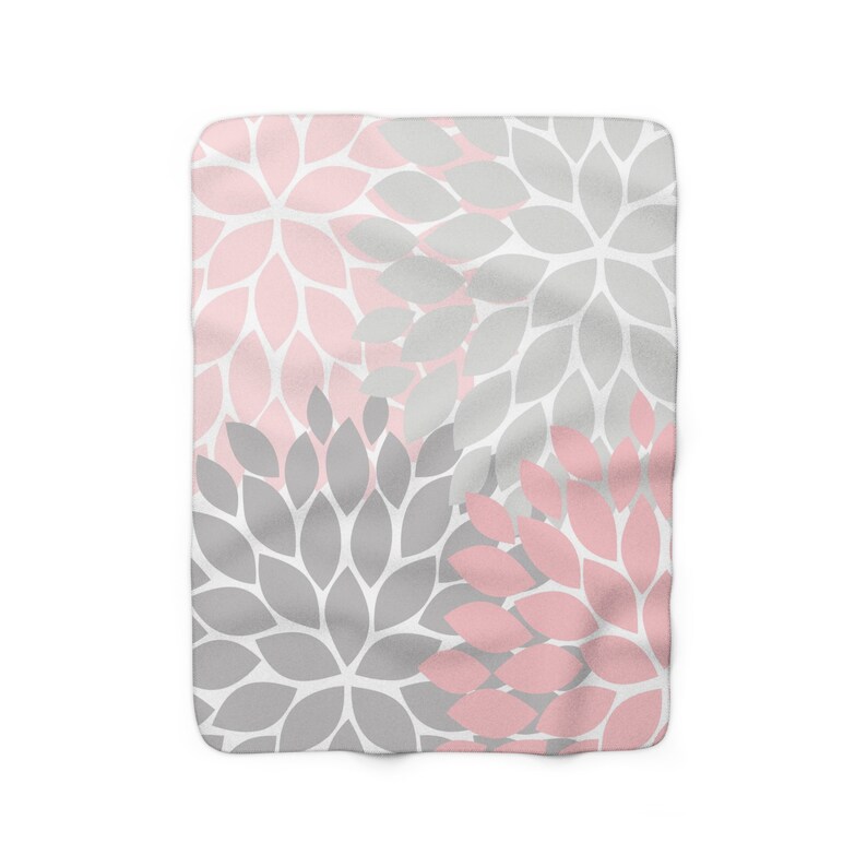 Pink Bedroom SFB6 Camping Blanket Outdoor Blanket Floral Throw Blanket Pink Gray Blanket Sherpa Fleece Blanket Pink Fleece Blanket