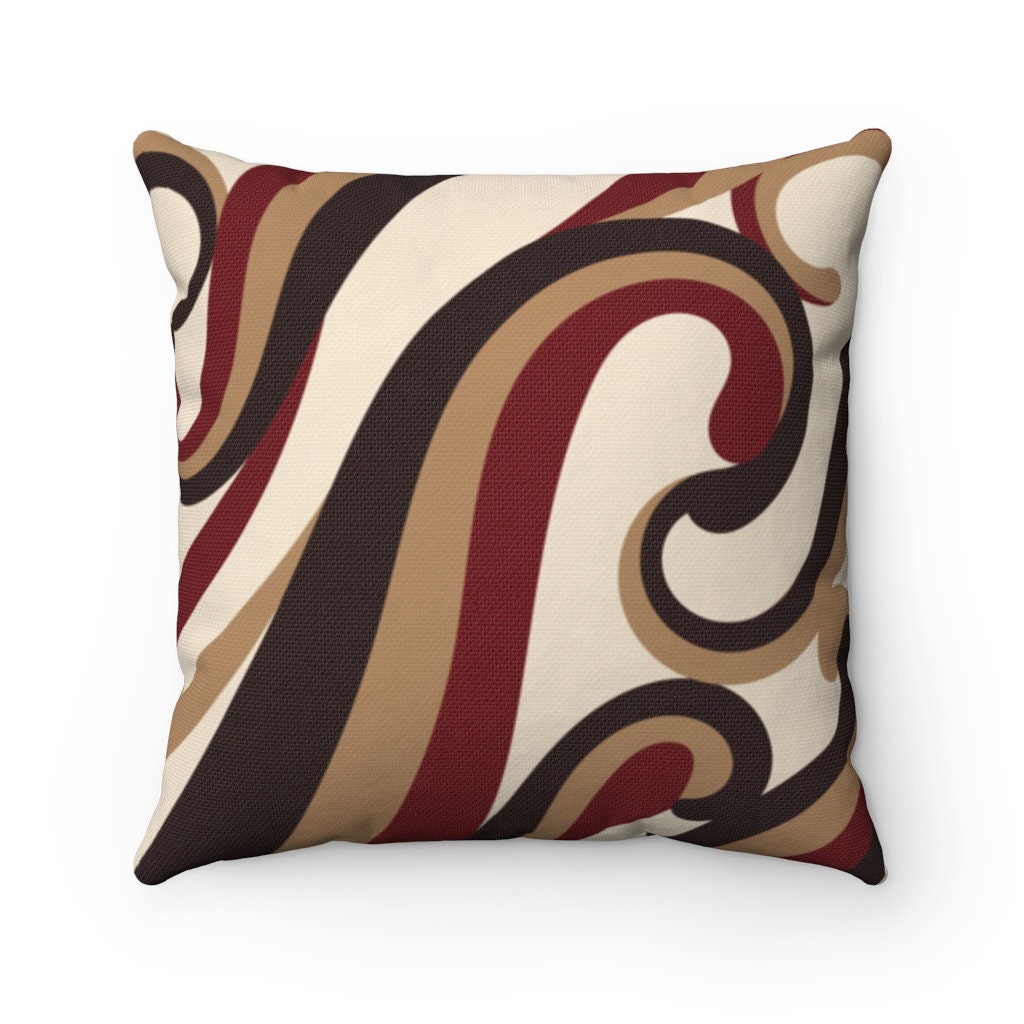 Red and beige throw pillows sale