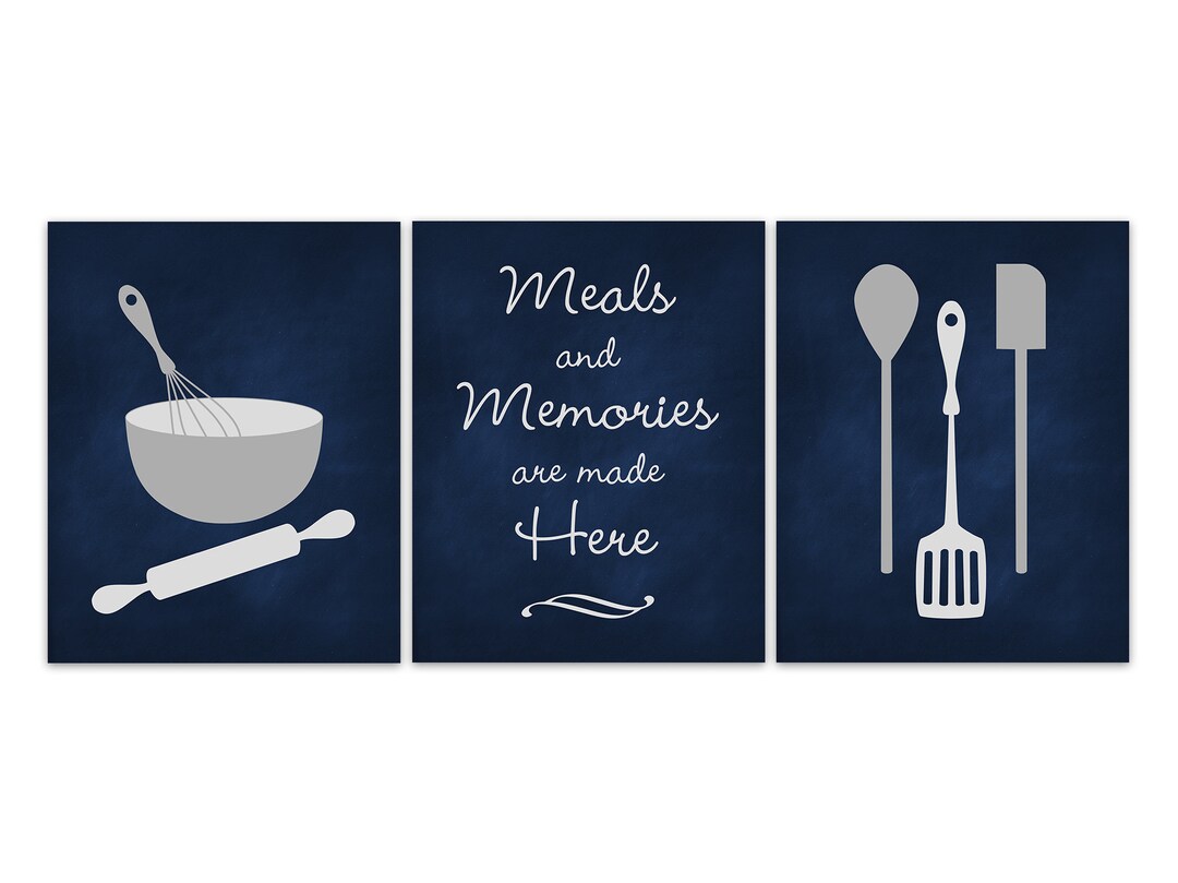 chef was cute aesthetic kitchen print retro wall art... Kitchen Wall Decor Canvas or Prints, Blue Kitchen Art, Dining Room Wall ...
