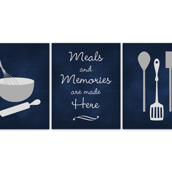 Blue Kitchen Decor Etsy