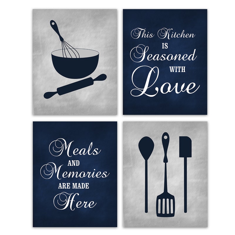 Navy Blue Kitchen Etsy