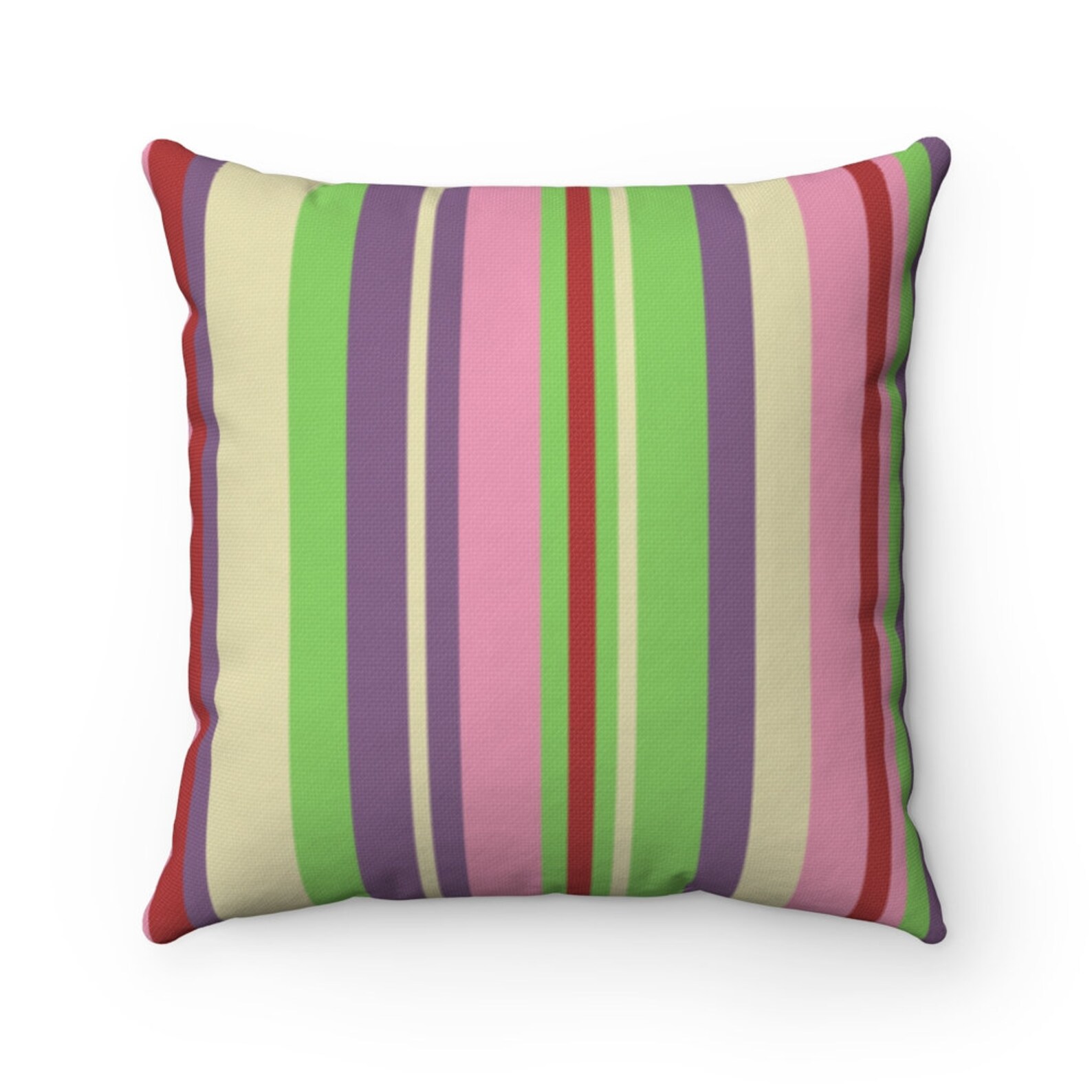 Multicolor Striped Throw Pillow Pink Green Pillow Case Etsy