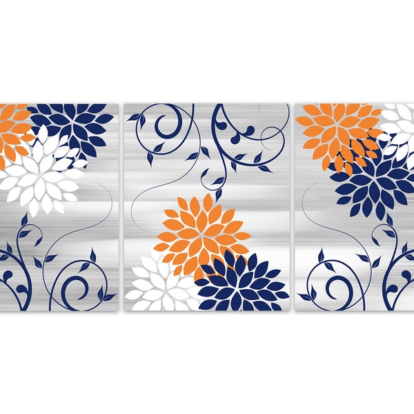 Blue Gray Orange Etsy