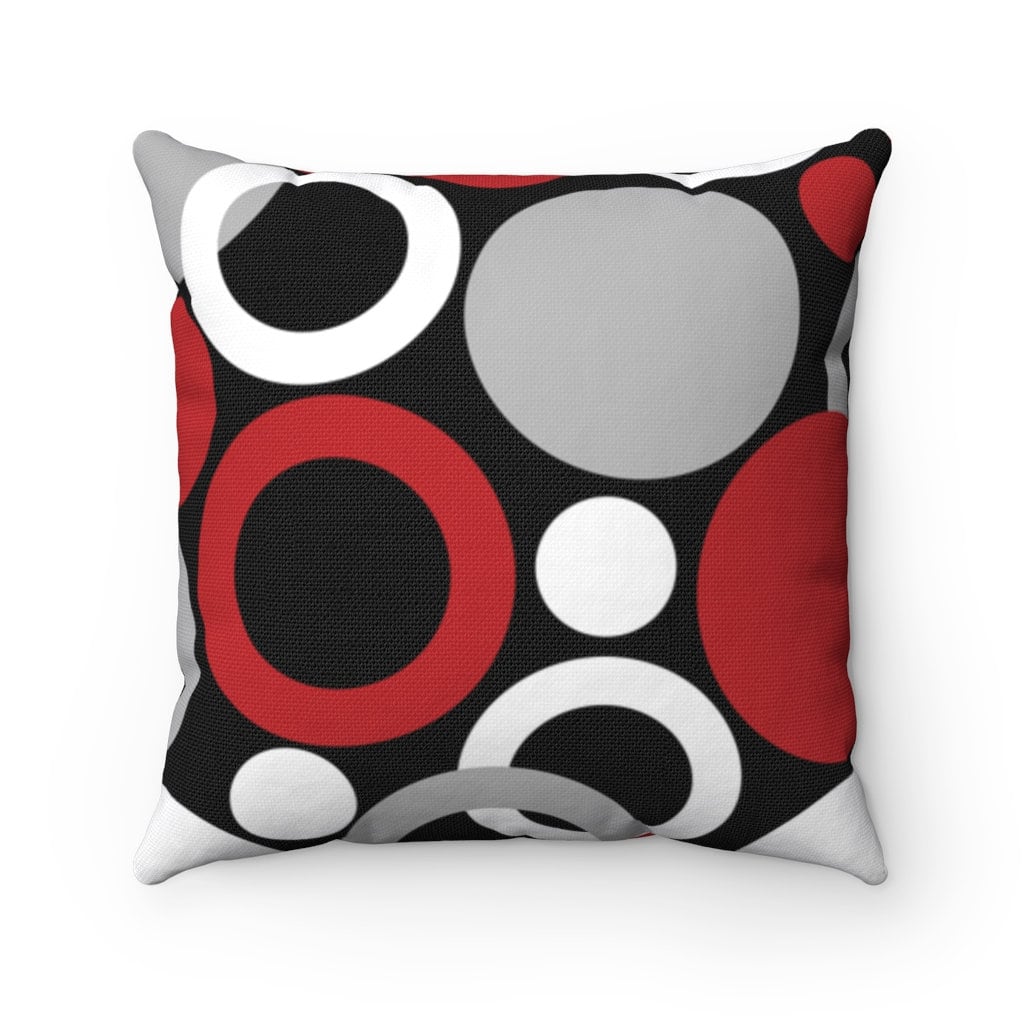 Black Red & Gray Throw Pillow Cover Geometric Circle Pillow Etsy UK