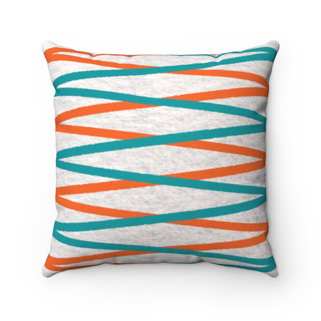 Teal and Orange Throw Pillow for Modern Minimalist Home Decor PIL296 Etsy
