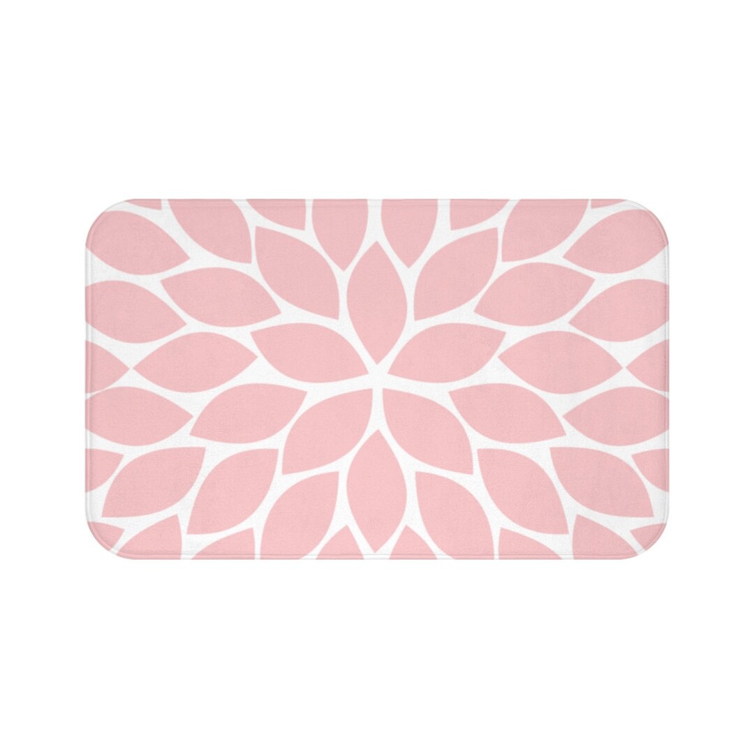 Pink Print Mat Pink Flower Home Decor, Pink Bathroom Floor Mat, Pink Kitchen Floor Mat ...