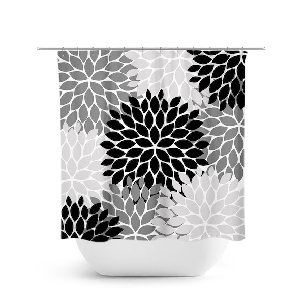 Black Shower Curtain Etsy