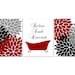 Red and Black Bathroom Decor, Relax Soak Unwind, Bathroom CANVAS or PRINTS, Claw Tub Art Prints, Set of 3 Modern Home Decor Prints - BATH254 