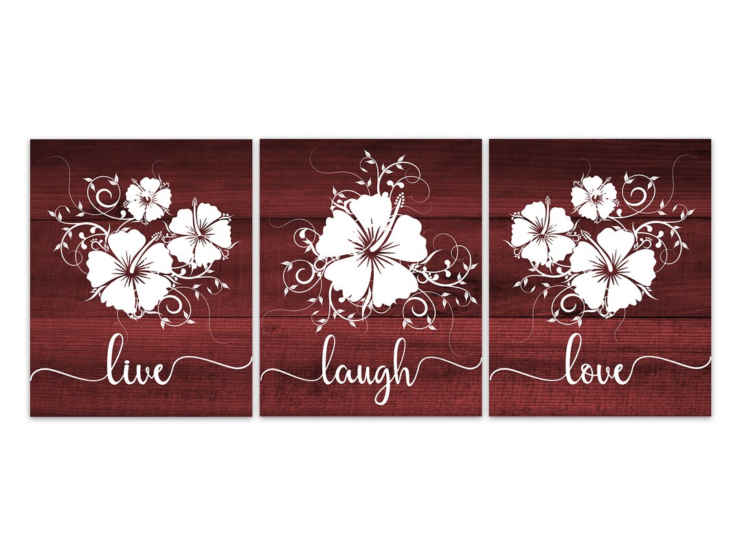 Rustic Red Wall Art Prints Set of 3 Wall Art Red Bedroom Etsy