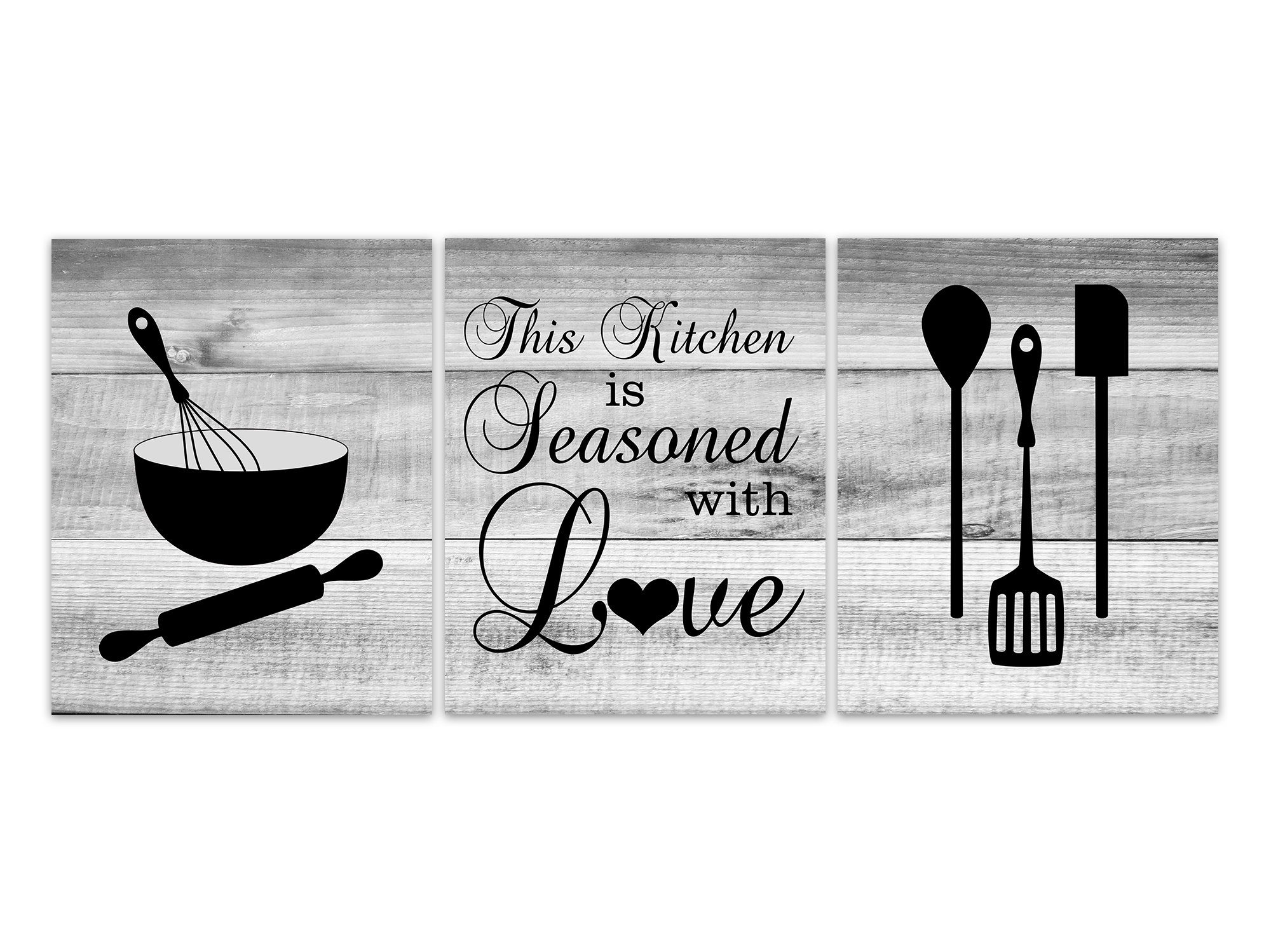 Rustic Kitchen Art This Kitchen is Seasoned With Love Black Etsy