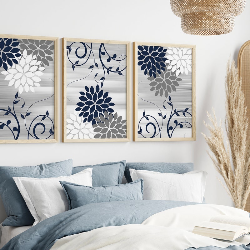 Blue Gray Wall Art Etsy