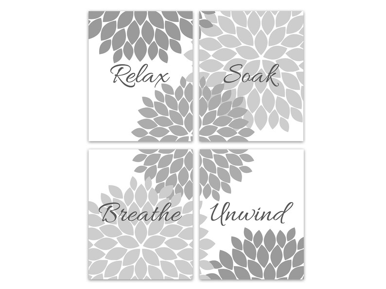 Gray Bathroom Decor Modern Bathroom Art Bathroom Wall Art Etsy