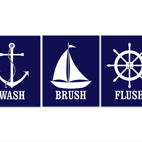 Beach Bathroom Wall Art Ombre Beach Prints or Canvas Nautical Etsy