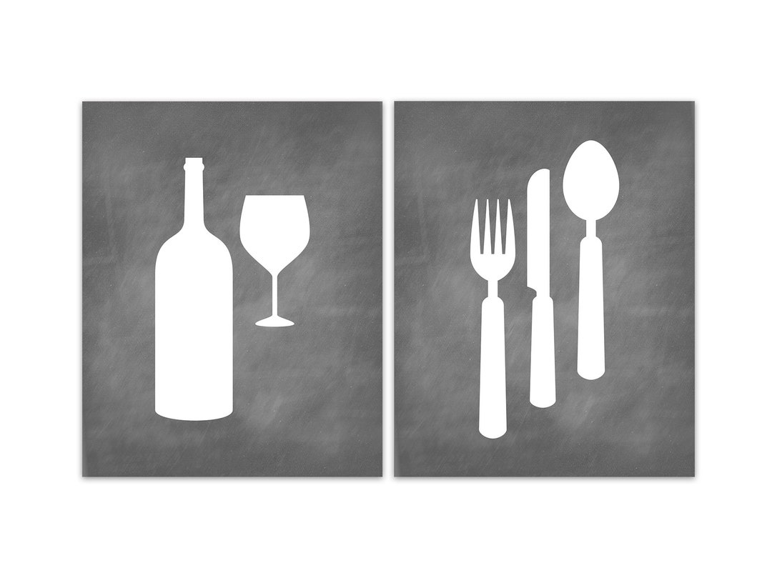 Gray Wall Art Prints Farmhouse Kitchen Wall Art Rustic Etsy