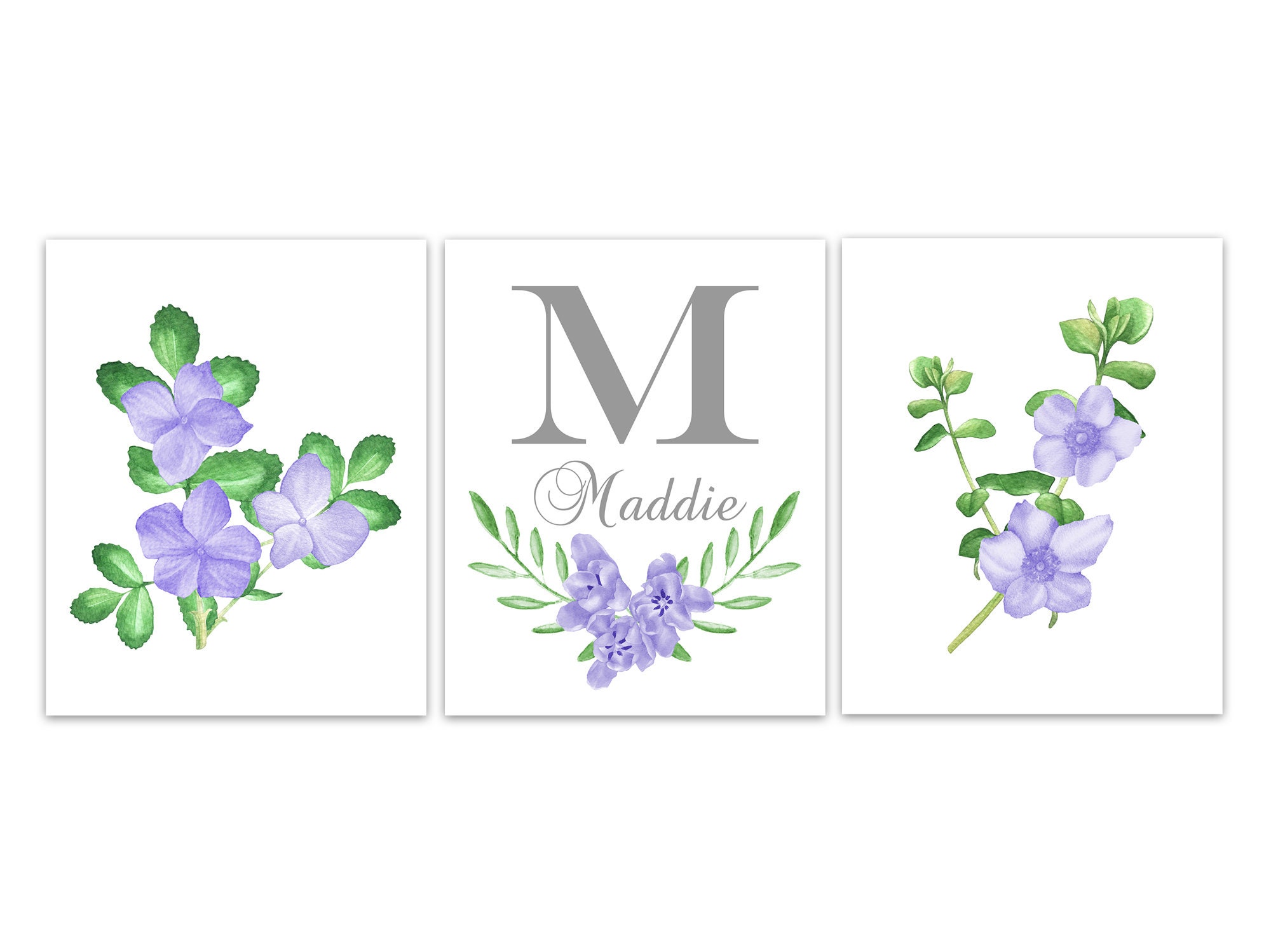 Lavender Nursery Canvas Or Prints Purple Wall Art Monogram