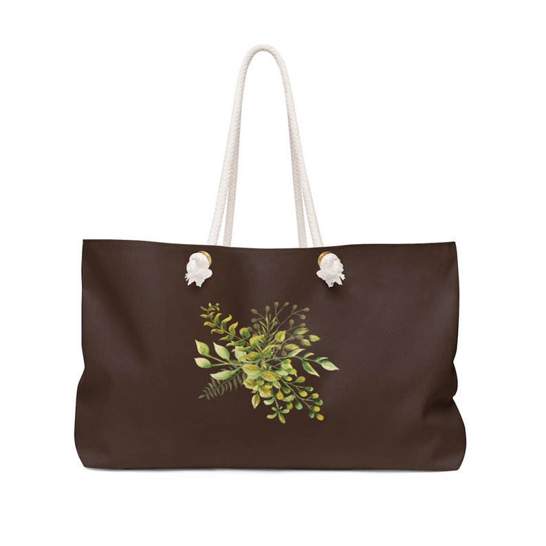 Honeymoon Gift WKROPE9 Brown Weekend Bag Rope Handle Tote Personalized Tote Bridesmaid Gifts Oversized Weekend Tote Overnight Bag