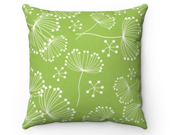 Apple Green Pillow Cover, Dandelion Throw Pillow, Green Accent Pillow, Dandelion Nursery Pillow, Dandelion Home Decor - PIL281