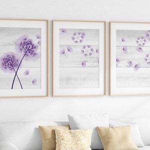 Farmhouse Decor, Blowing Dandelion Pictures, Dandelion Bathroom Wall Decor, Dandelion Bedroom Decor, Dandelion Nursery Wall Art - HOME705