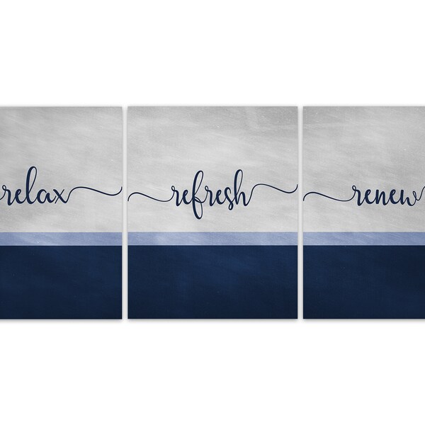 Blue Bathroom Art Etsy