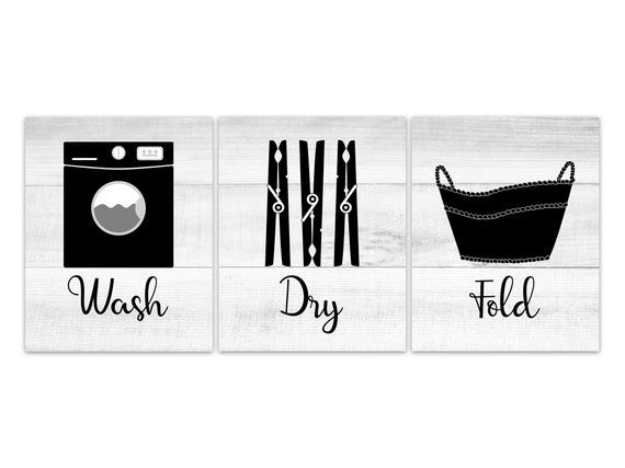 Wash Dry Fold Laundry Room Wall Art Prints or Canvas, Black White & Gray  Laundry Room Decor, Farmhouse Decor HOME988 - Etsy Österreich