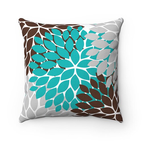 Teal And Brown Throw Pillows