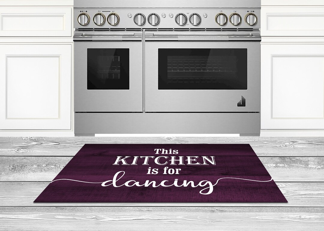 Purple Kitchen Rug This Kitchen is for Dancing Kitchen Rug Etsy