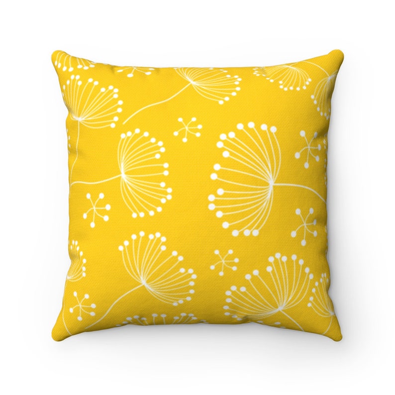 Yellow Pillow Cover Dandelion Throw Pillow Cover Accent Etsy