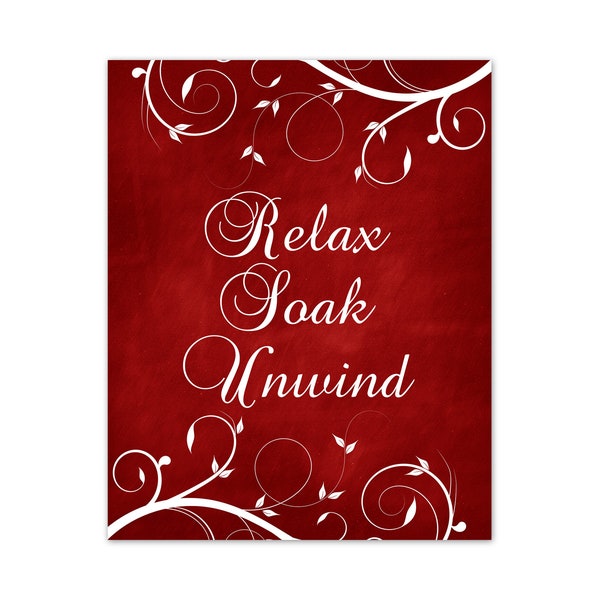 Red Bathroom Decor Etsy